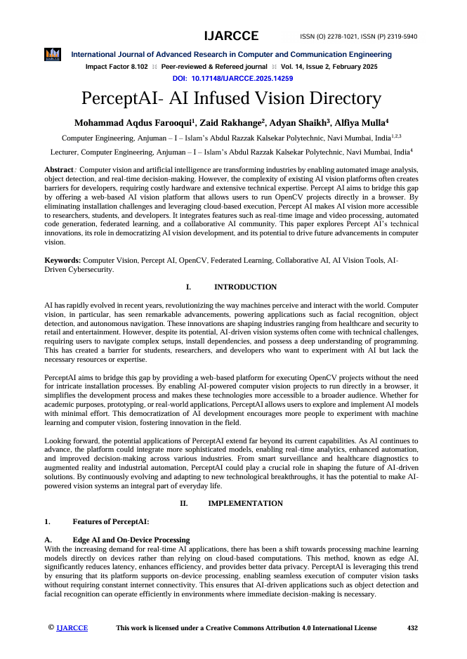 PerceptAI- AI Infused Vision Directory